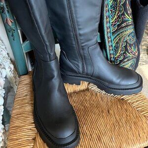 Aldo New Black Pleather Tall Boots Size 10 Medium